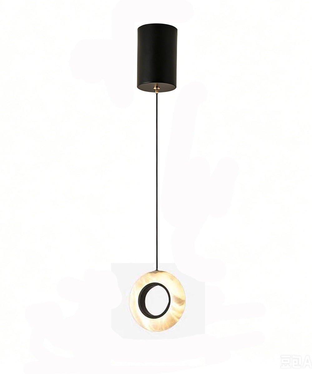 Marble Halo Ring Pendant Light – Sculptural Ambient Lamp