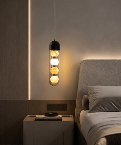 Aurora Capsule Pendant Light – Modern Sculptural Ambient Lamp