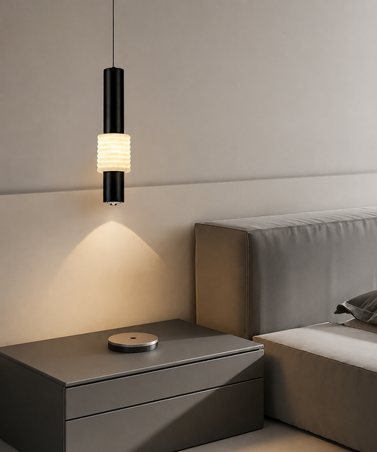 Wave Marble Core Pendant Light – Sculptural Ambient Lamp