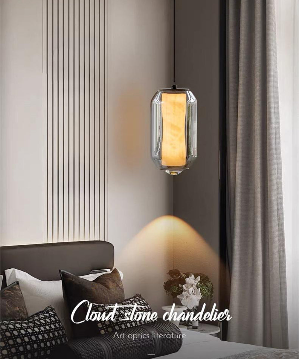 Crystal Core Glass Pendant Light – Modern Ambient Hanging Lamp
