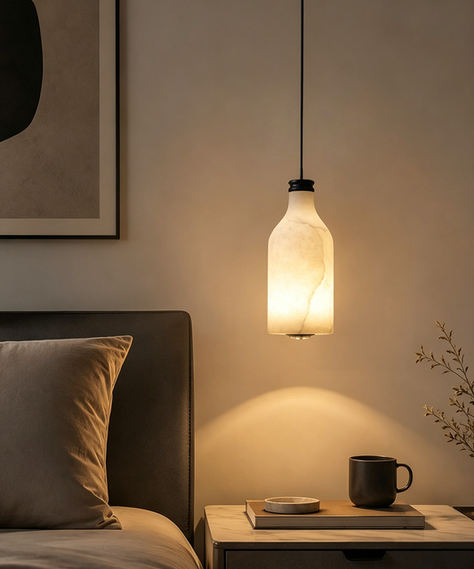 Adjustable Alabaster Marble Pendant Light – Soft Ambient Lamp