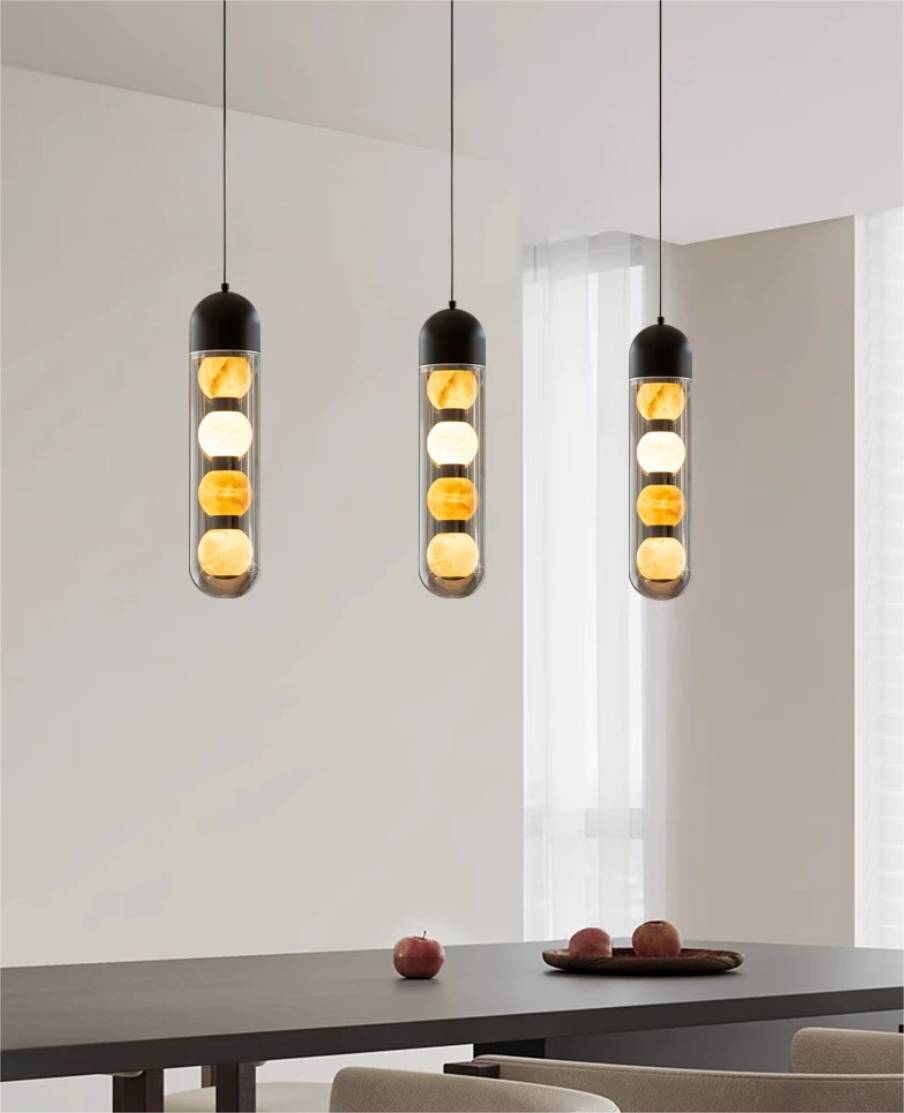 Aurora Capsule Pendant Light – Modern Sculptural Ambient Lamp