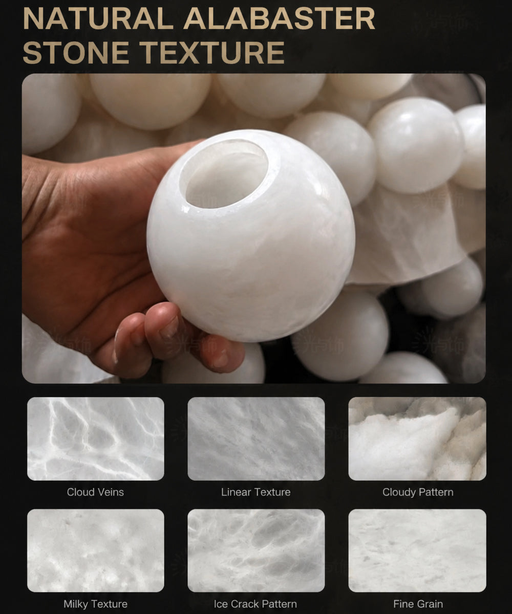 Luna Glass Stone Pendant Light – Modern Ambient LED Hanging Lamp