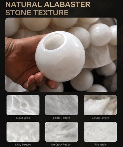 Luna Glass Stone Pendant Light – Modern Ambient LED Hanging Lamp