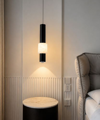 Wave Marble Core Pendant Light – Sculptural Ambient Lamp