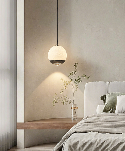 Natural Marble Pendant Light – Minimalist Stone Hanging Lamp