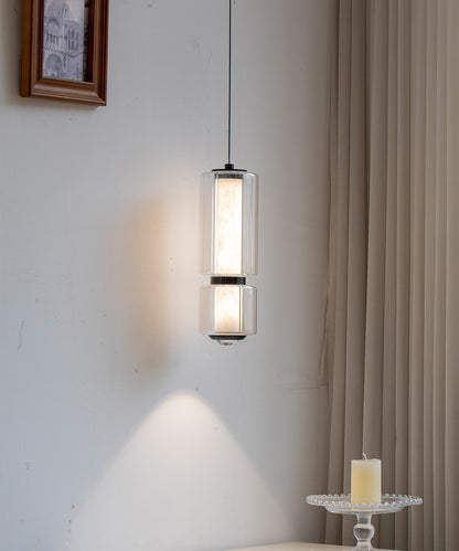 Double Glass Column Pendant Light – Architectural Ambient Lamp