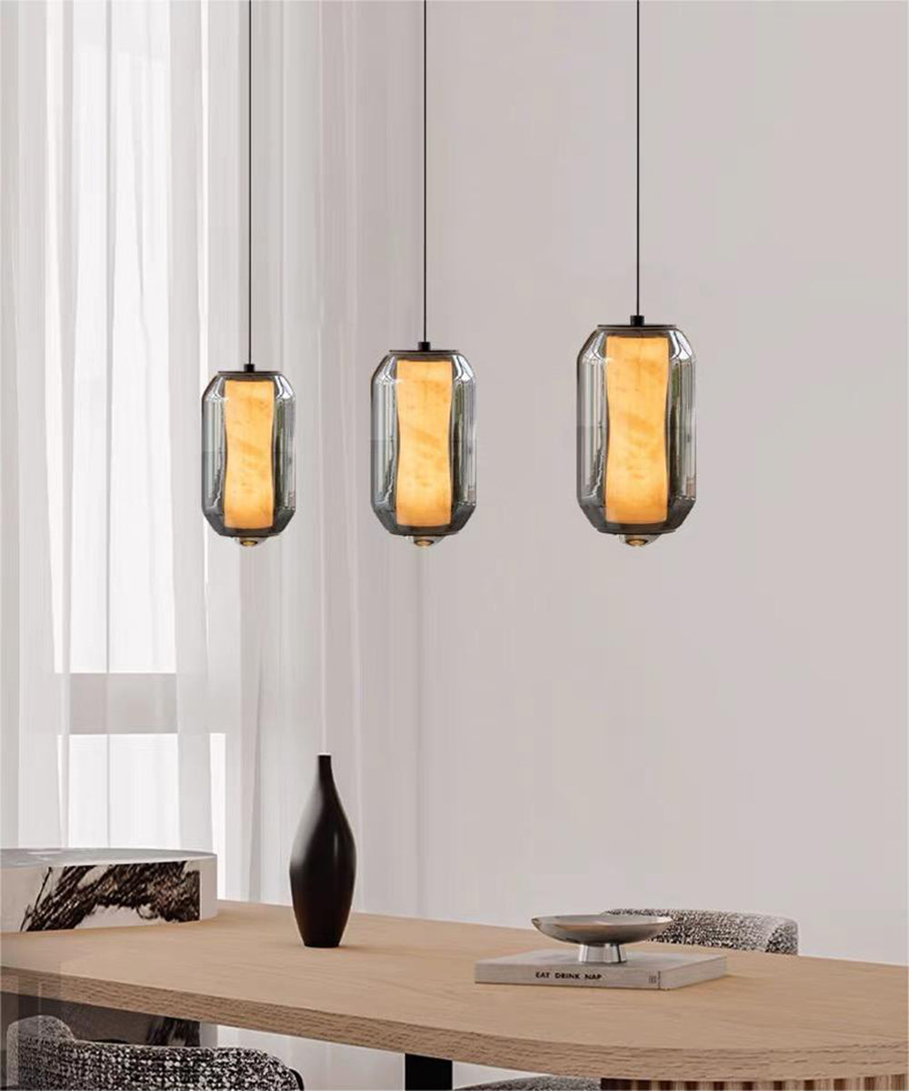 Crystal Core Glass Pendant Light – Modern Ambient Hanging Lamp