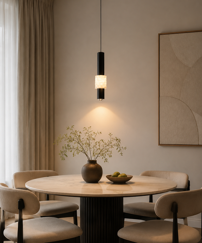 Wave Marble Core Pendant Light – Sculptural Ambient Lamp