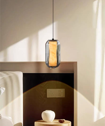 Crystal Core Glass Pendant Light – Modern Ambient Hanging Lamp
