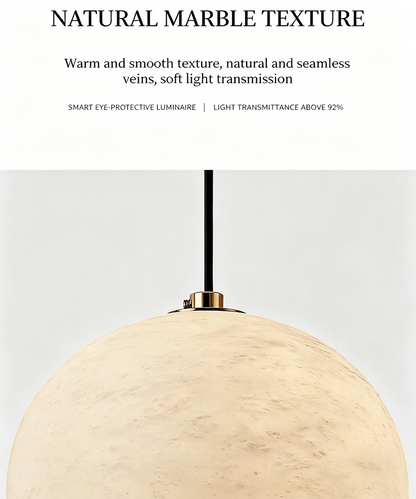 Natural Marble Pendant Light – Minimalist Stone Hanging Lamp