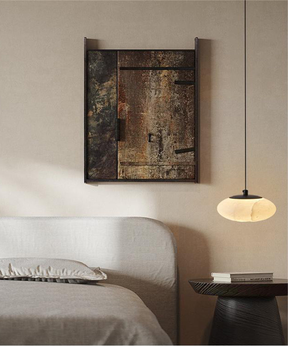 Minimal Marble Disc Pendant Light – Modern Sculptural Lamp