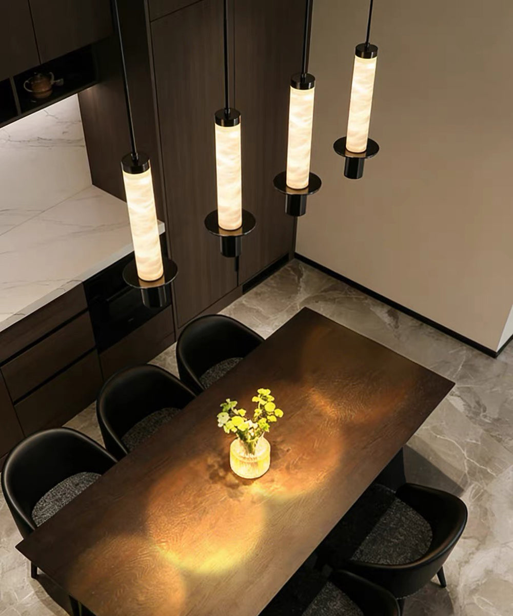 Steel Halo Marble Pendant Light – Sculptural Ambient Ceiling Lamp