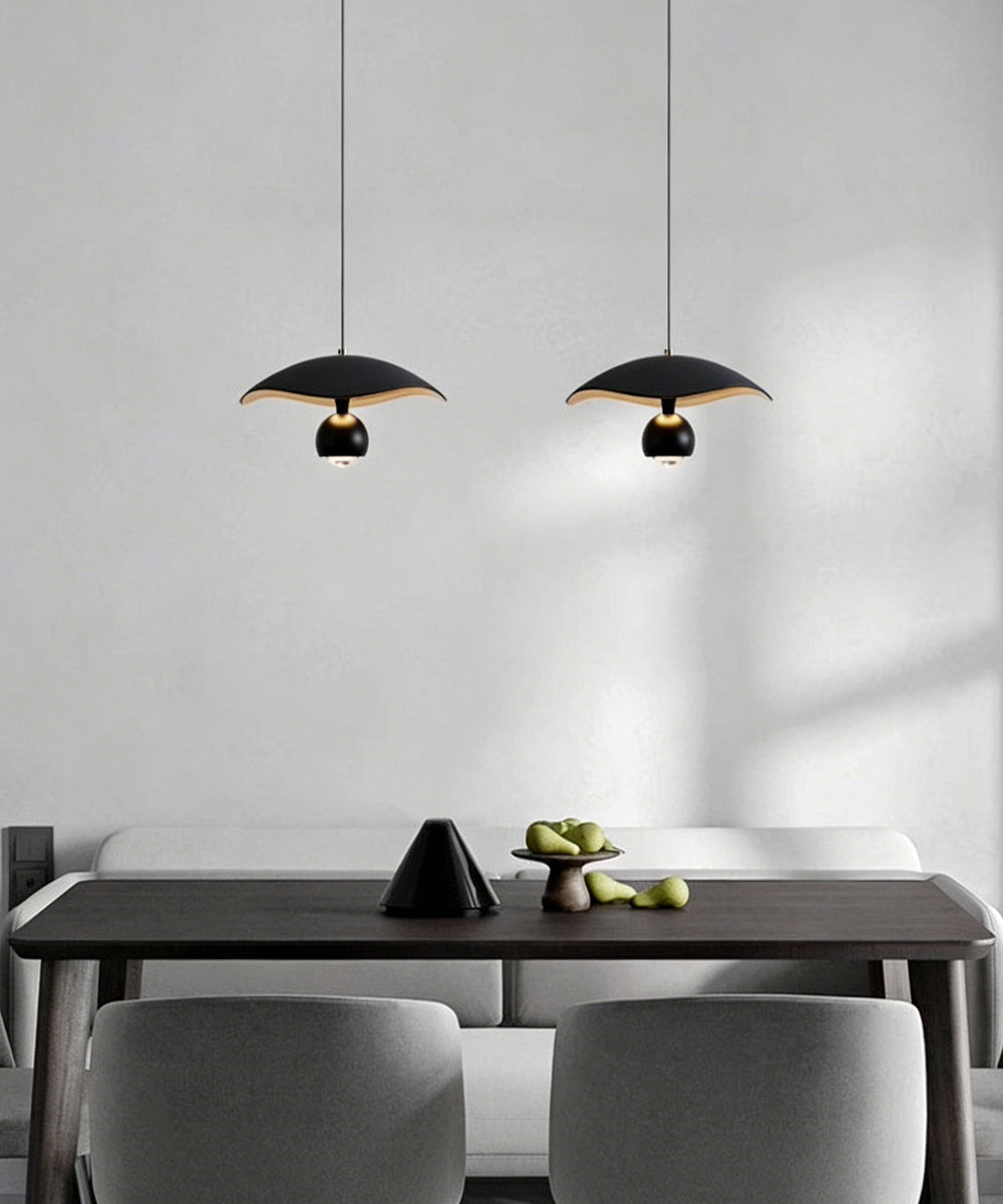 Alu Wave Modern LED Pendant Light – Sculptural Curved Aluminum Hanging Lamp