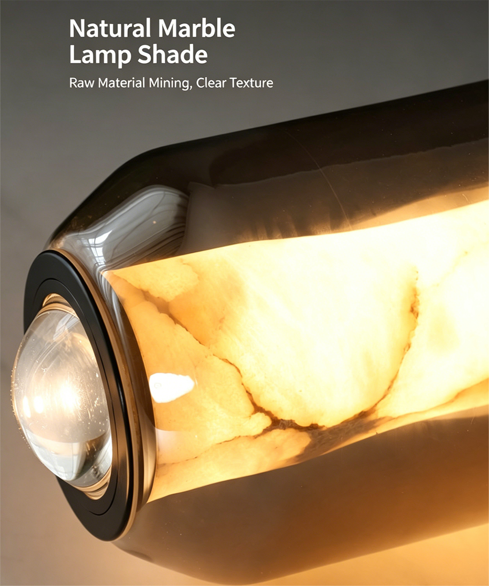 Crystal Core Glass Pendant Light – Modern Ambient Hanging Lamp