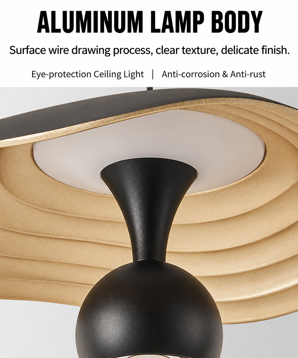 Alu Wave Modern LED Pendant Light – Sculptural Curved Aluminum Hanging Lamp