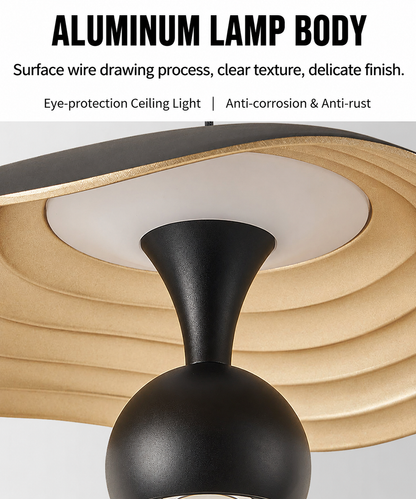 Alu Wave Modern LED Pendant Light – Sculptural Curved Aluminum Hanging Lamp