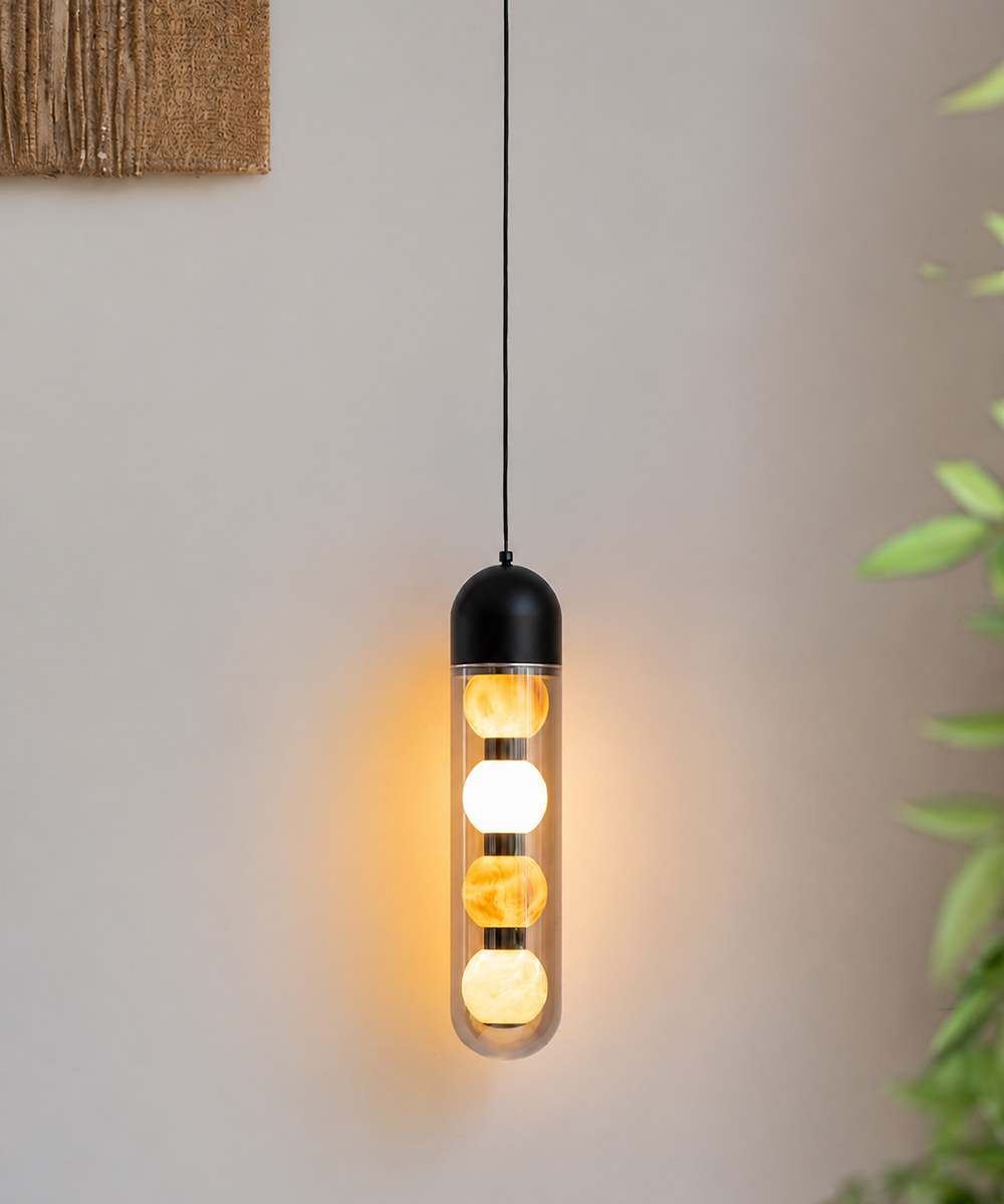 Aurora Capsule Pendant Light – Modern Sculptural Ambient Lamp