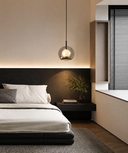 Luna Glass Stone Pendant Light – Modern Ambient LED Hanging Lamp