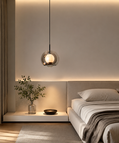 Luna Glass Stone Pendant Light – Modern Ambient LED Hanging Lamp