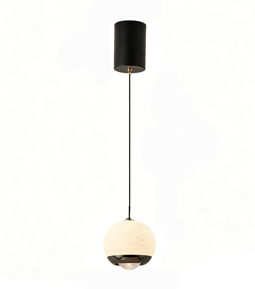 Natural Marble Pendant Light – Minimalist Stone Hanging Lamp