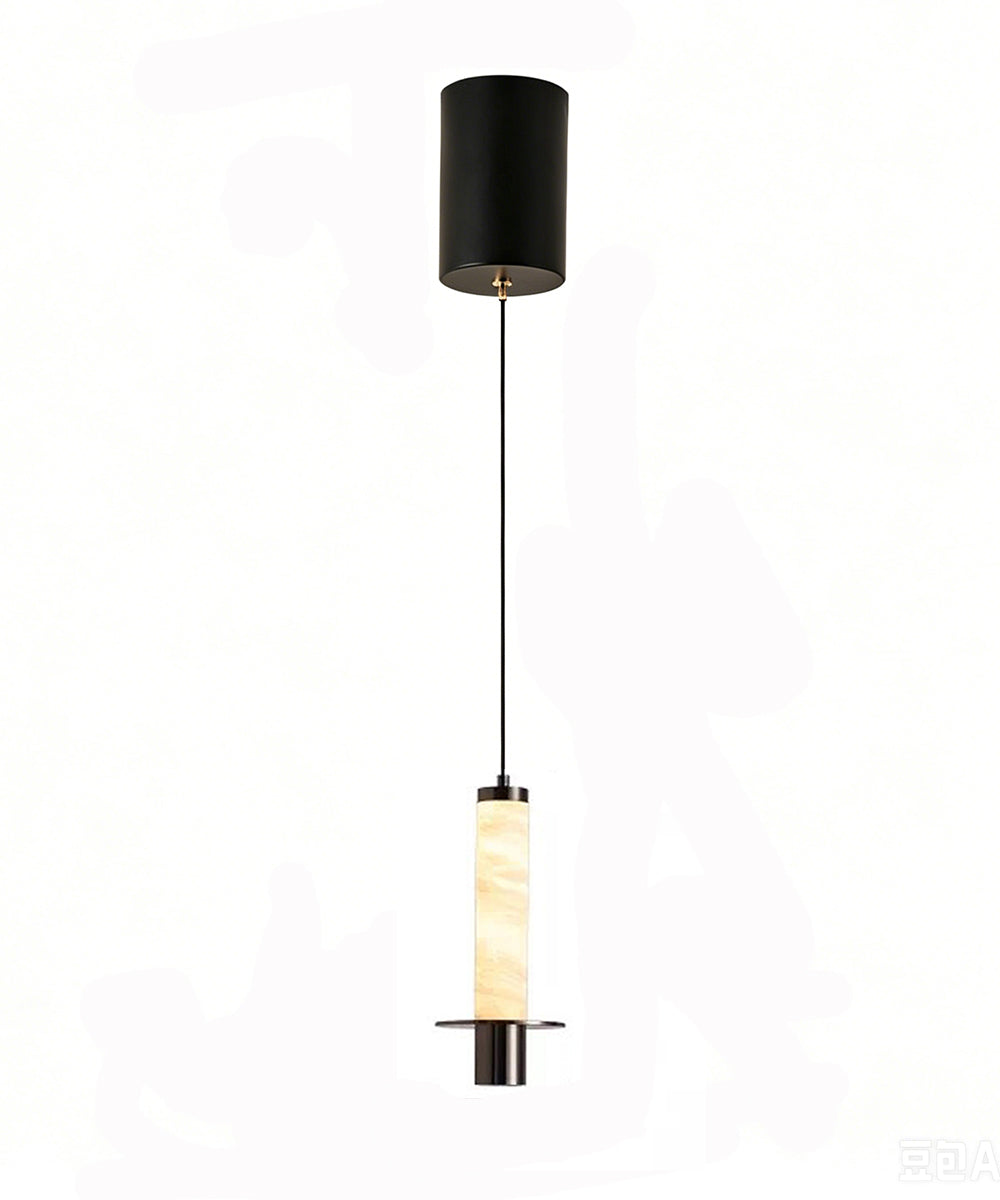 Steel Halo Marble Pendant Light – Sculptural Ambient Ceiling Lamp