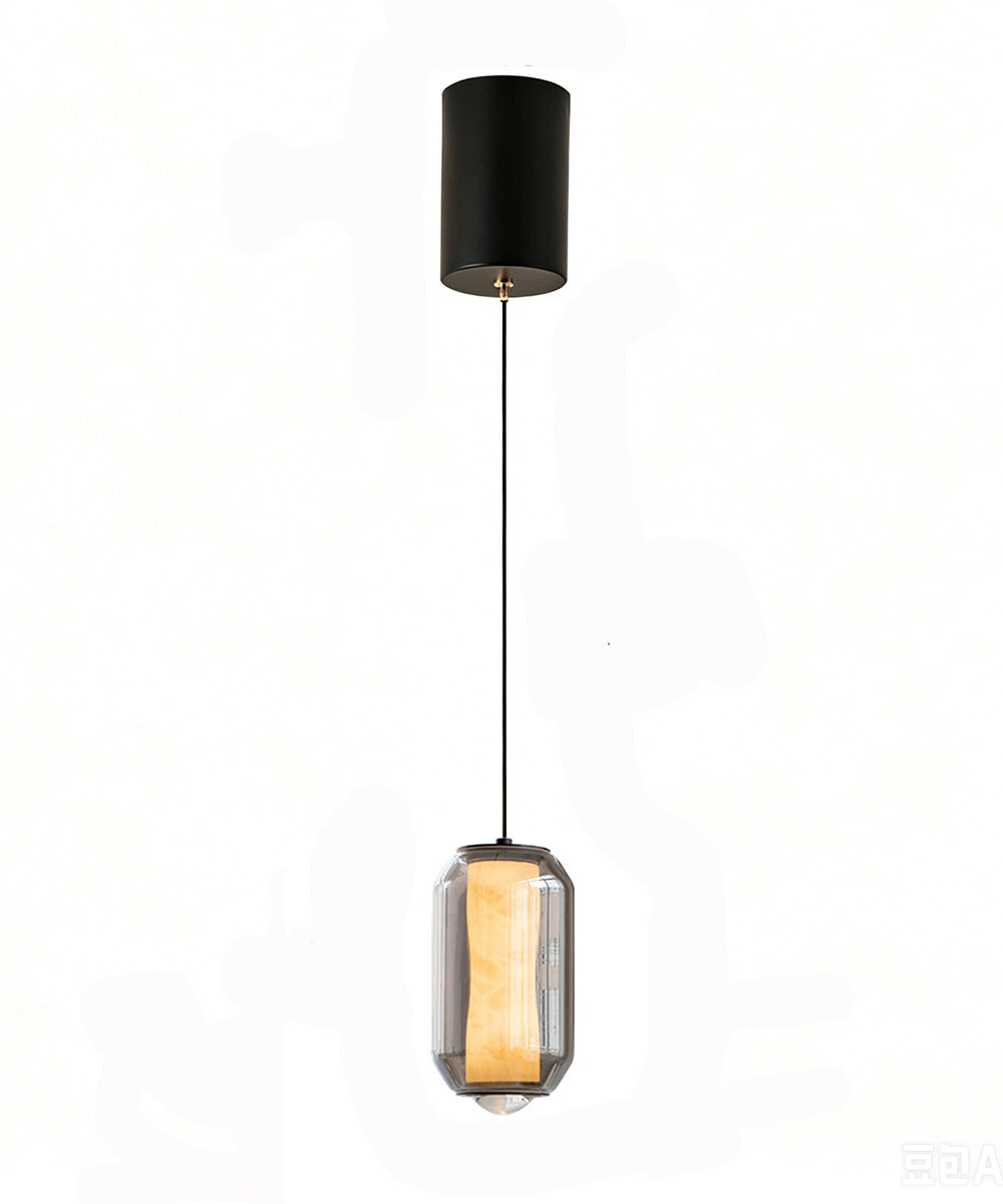 Crystal Core Glass Pendant Light – Modern Ambient Hanging Lamp