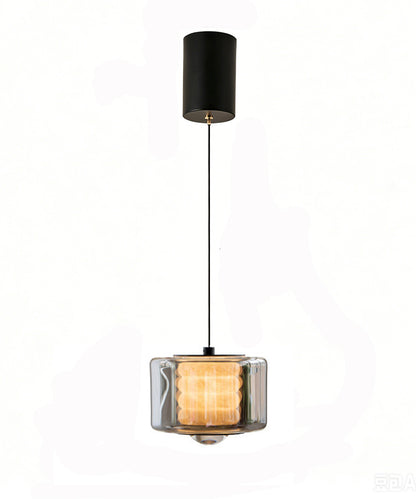Soft Glow Natural Marble Pendant Light – Adjustable Height Modern Glass Shade Hanging Lamp