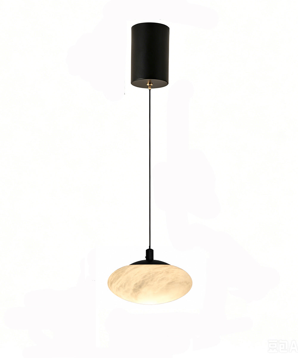 Minimal Marble Disc Pendant Light – Modern Sculptural Lamp