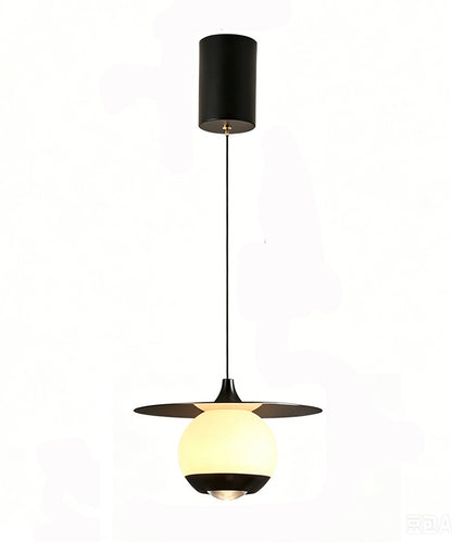 Steel Halo Marble Pendant Light – Sculptural Ambient Ceiling Lamp