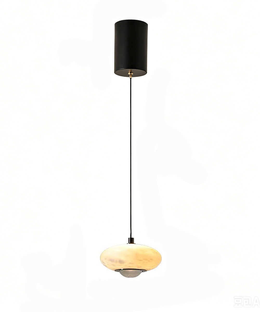 Stone Halo Pendant Light – Minimalist Natural Stone Ambient Lamp